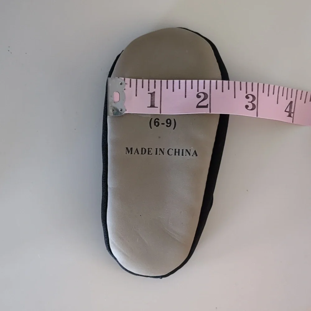 Toddler Black Slip On Ballerina Slippers (Size 6-9)